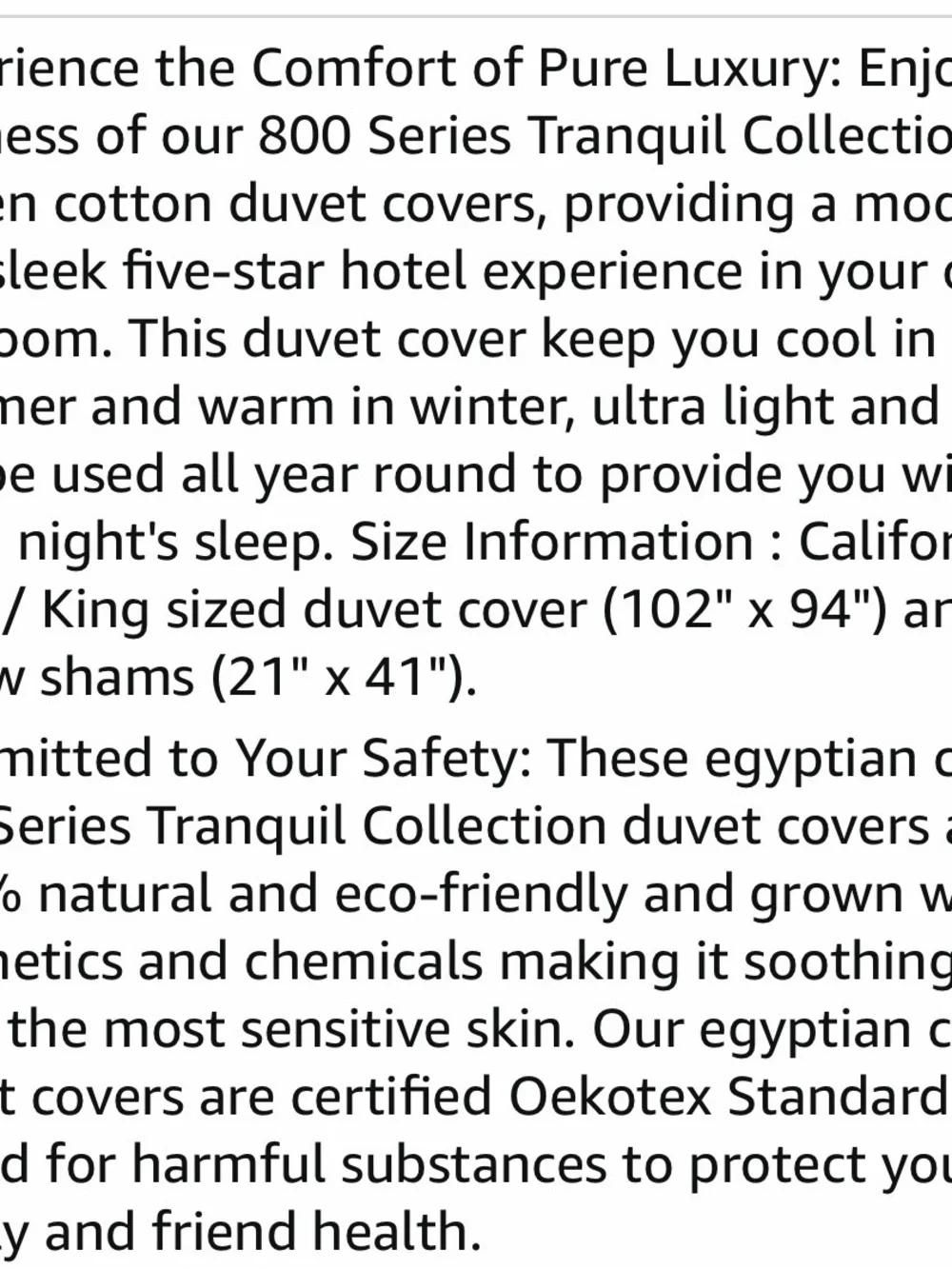 White Egyptian Cotton Duvet Cover King